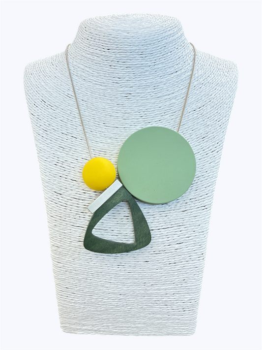 N5202 | Geometric Wooden Pendant Necklace | NK26167