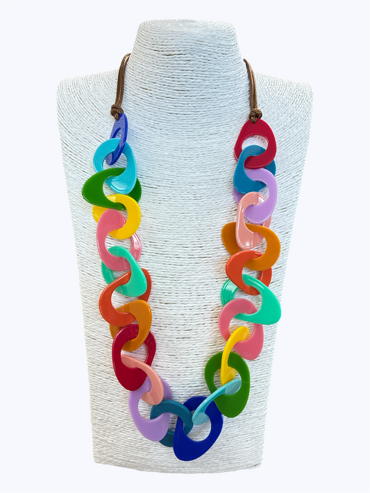 N5206 | Colorful Acrylic Link Necklace | NK26171