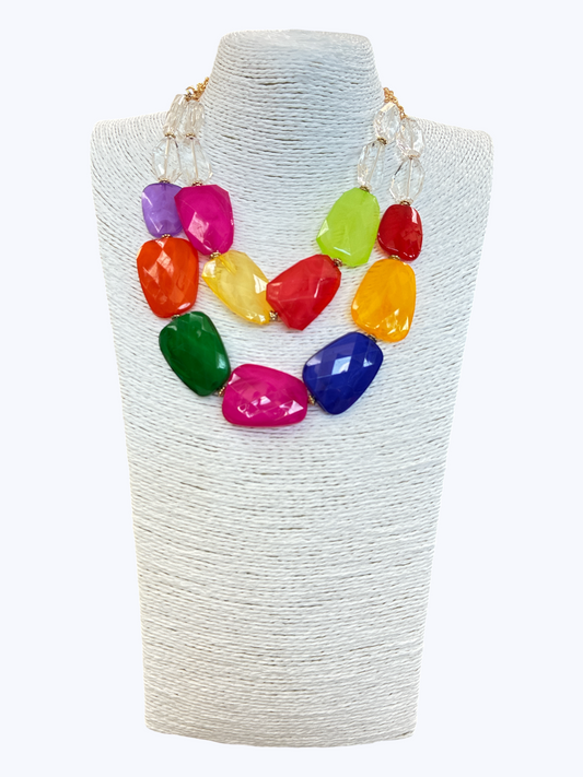 N5110 | Acrylic Double Strand Short Necklace |APD9996