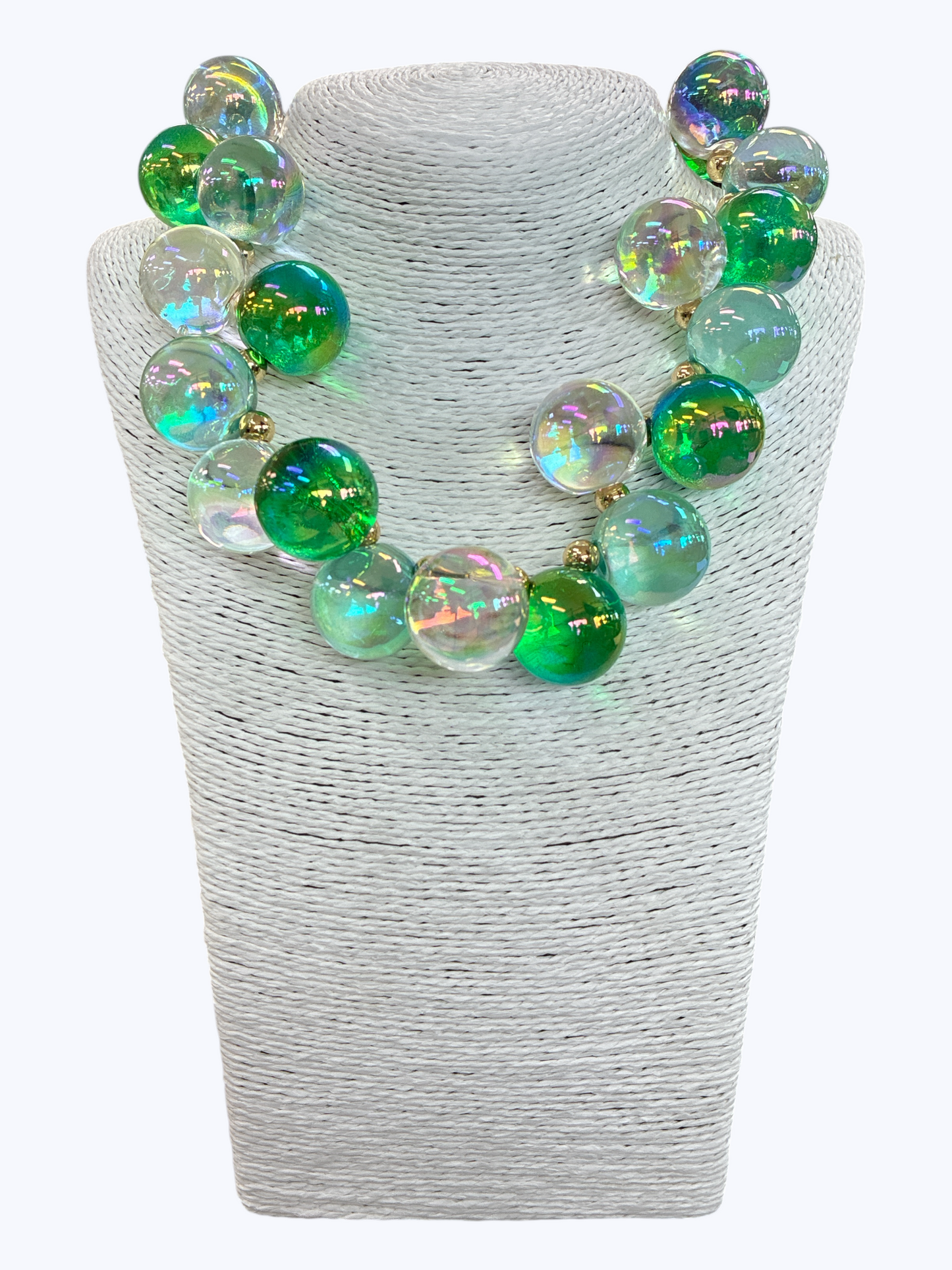 N5107 | Holographic Acrylic Bead Short Necklace | APD9993