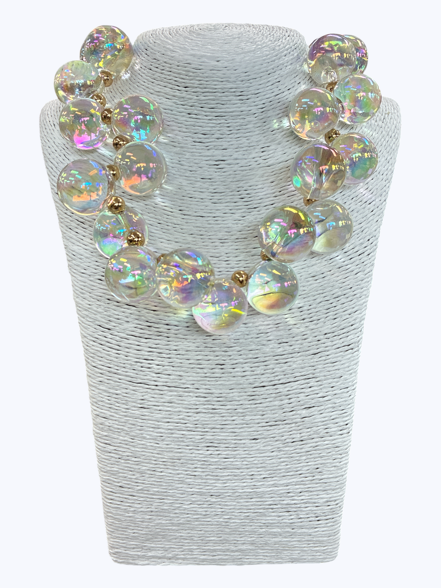 N5107 | Holographic Acrylic Bead Short Necklace | APD9993