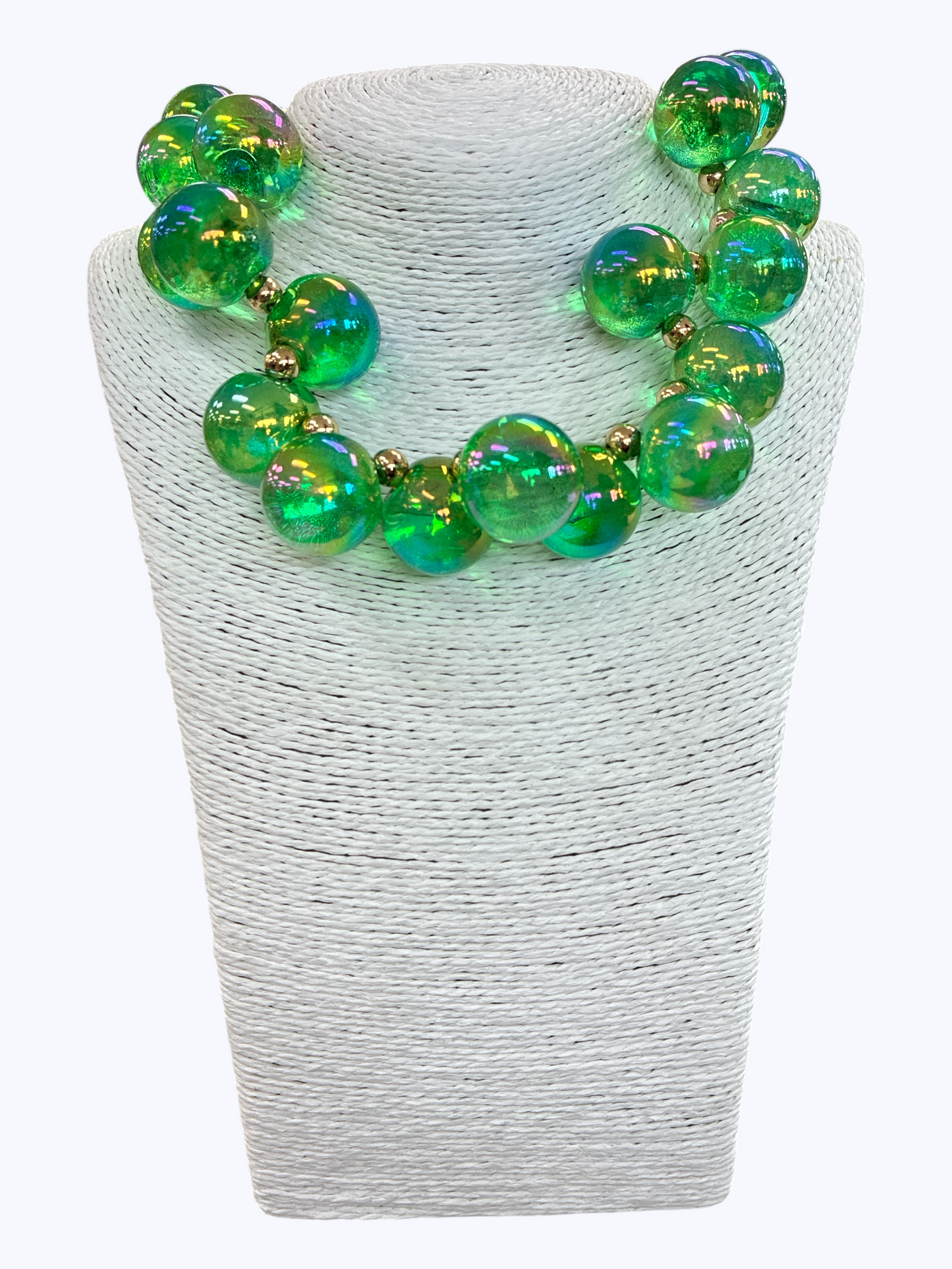 N5107 | Holographic Acrylic Bead Short Necklace | APD9993