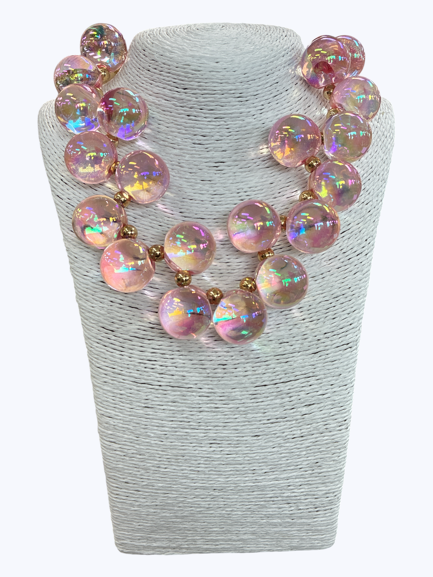 N5107 | Holographic Acrylic Bead Short Necklace | APD9993