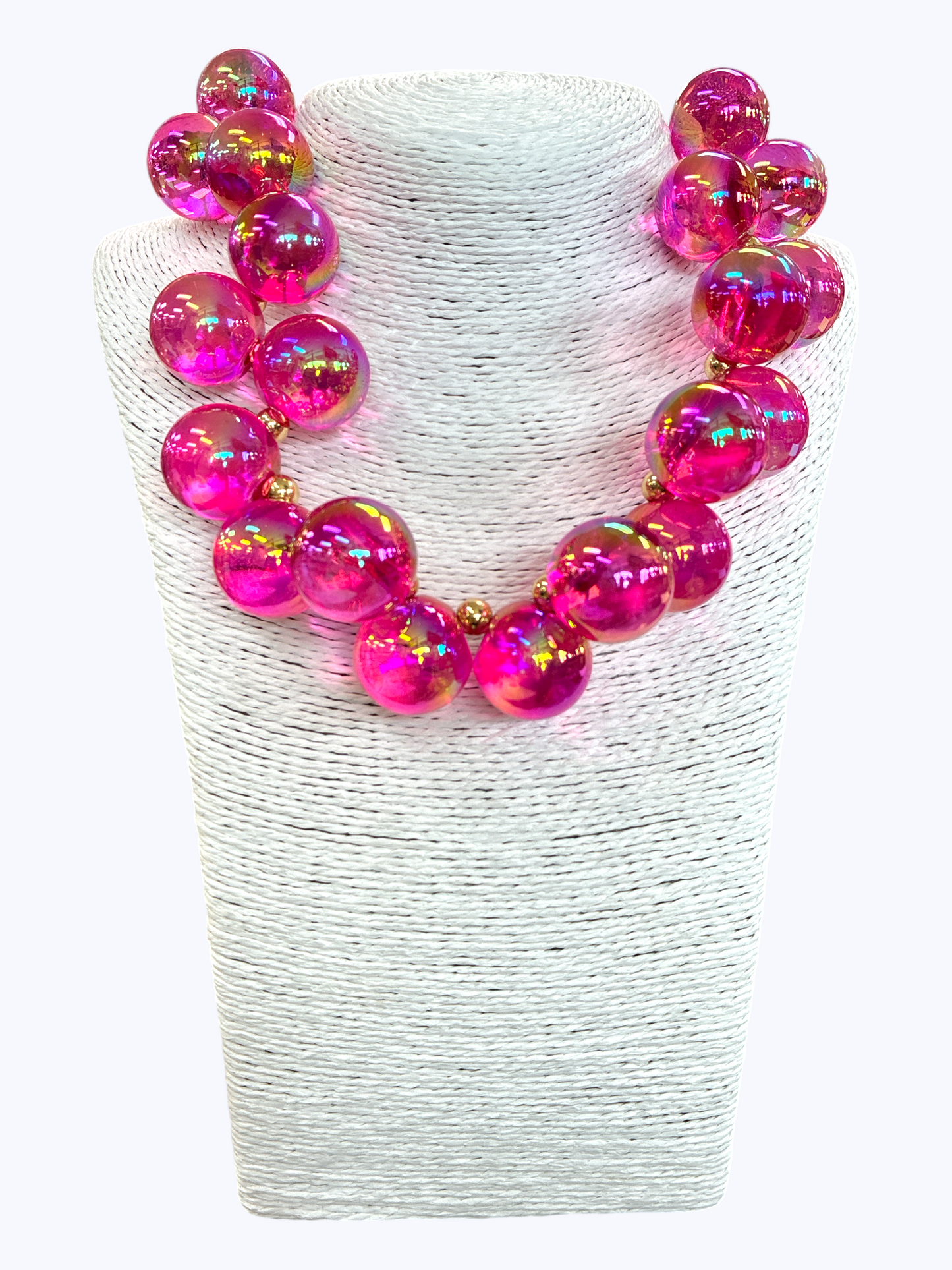 N5107 | Holographic Acrylic Bead Short Necklace | APD9993