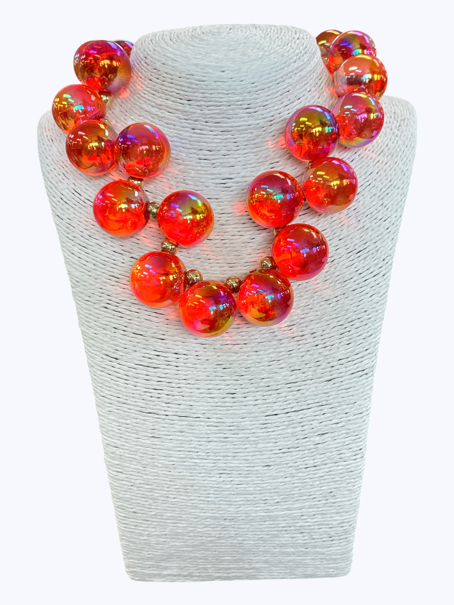 N5107 | Holographic Acrylic Bead Short Necklace | APD9993
