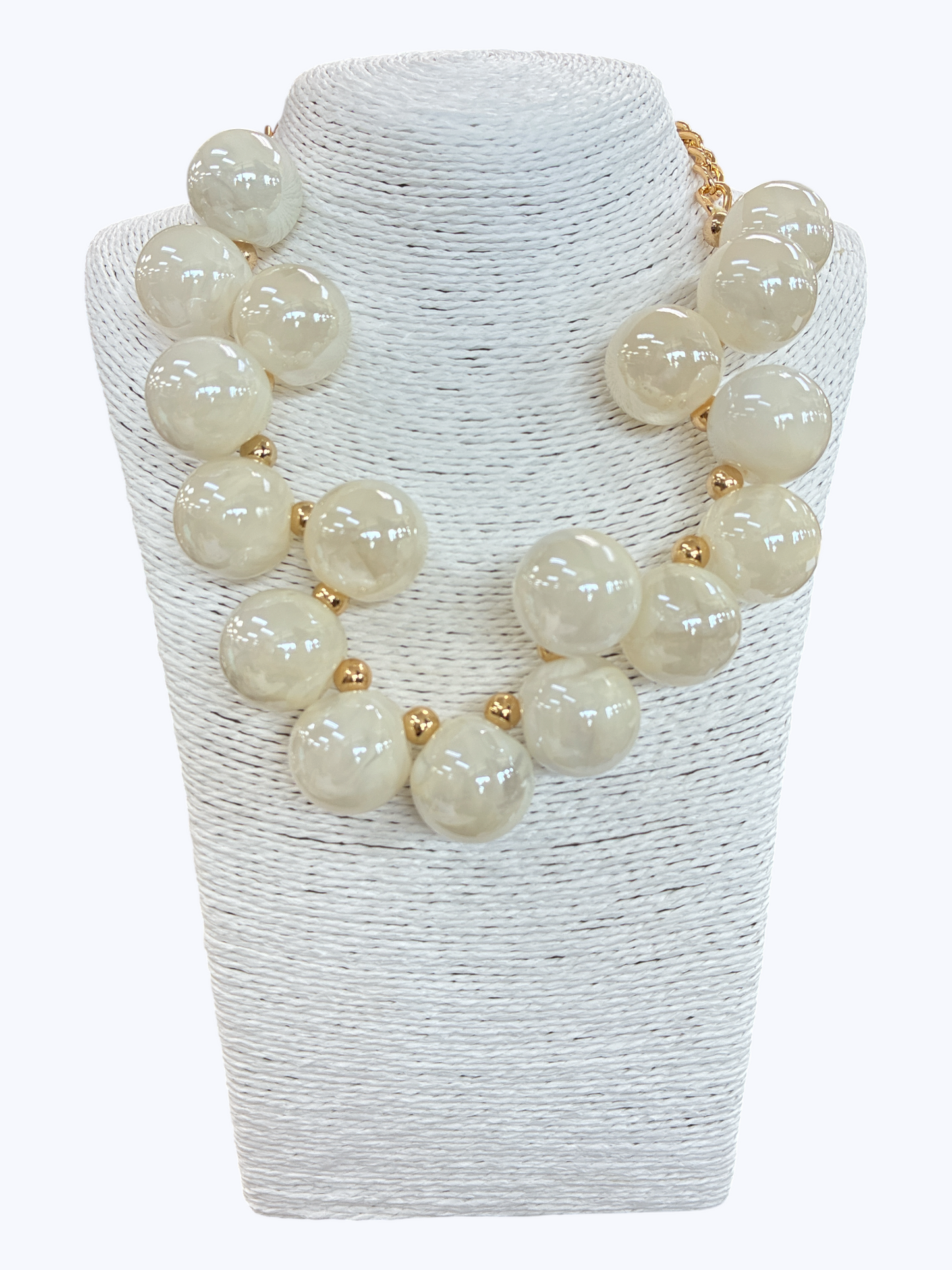 N5107 | Holographic Acrylic Bead Short Necklace | APD9993