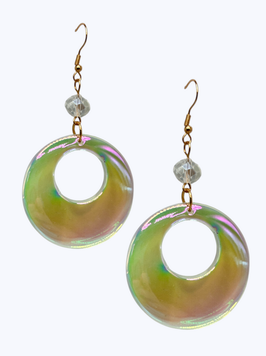 E2453 | Iridescent Disc Drop Earrings | ER26146