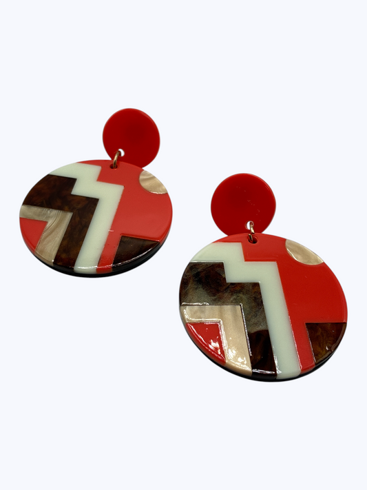 E2446 | Abstract Pattern Disc Earrings | ER26139
