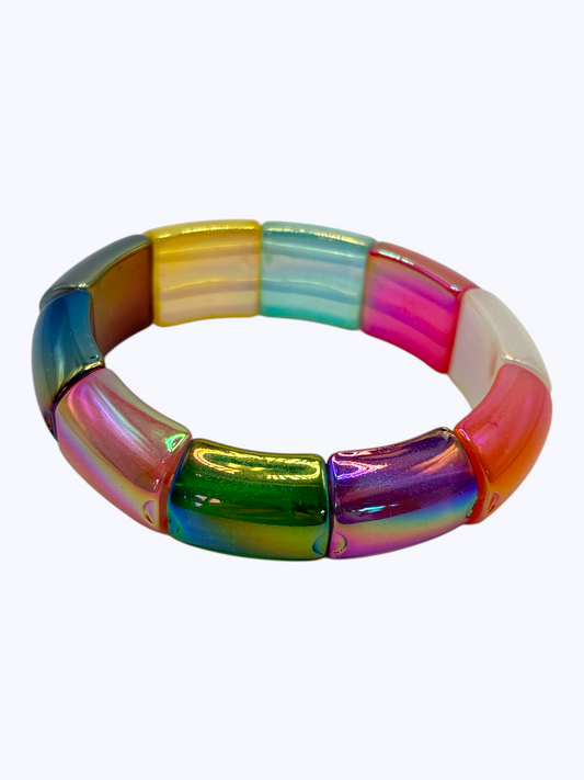 B0512 | Iridescent Acrylic Stretch Bracelet | BR26167