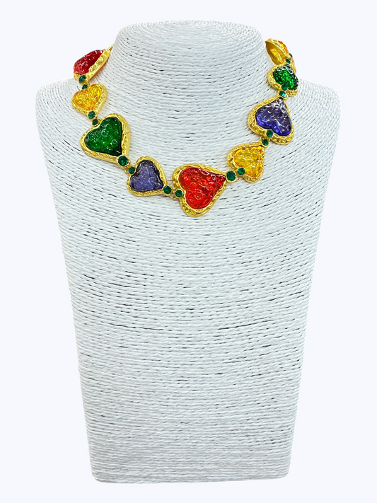 N5239 | Textured Heart Accent Necklace | NK26204