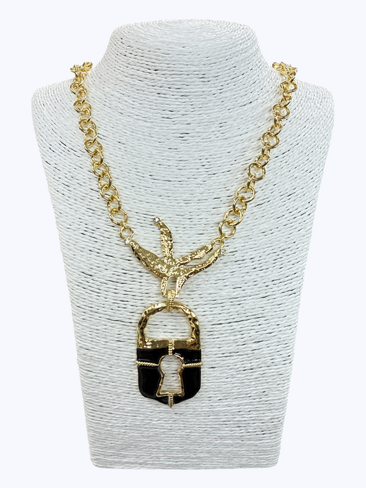 N5240 | Lock Pendant Chain Necklace | NK26205