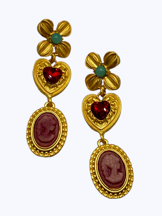 E2461 | Vintage Inspired Heart Earrings | ER26154