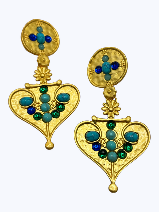 E2459 | Natural Stone Heart Earrings | ER26152