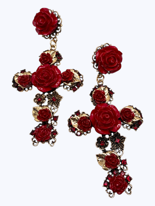 E2458 | Rose Cross Earrings | ER26151