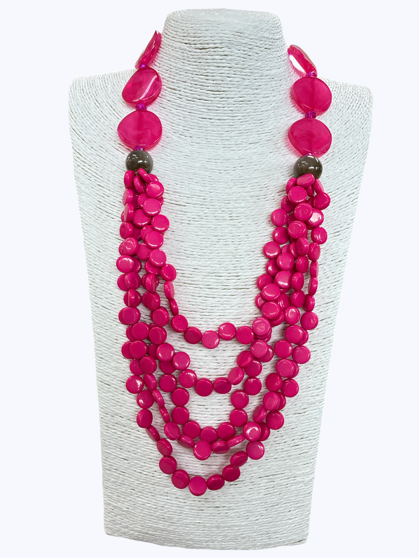 N5251 | Acrylic Layered Bead Necklace | NK26208