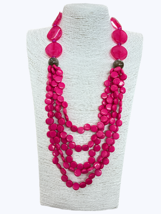 N5251 | Acrylic Layered Bead Necklace | NK26208