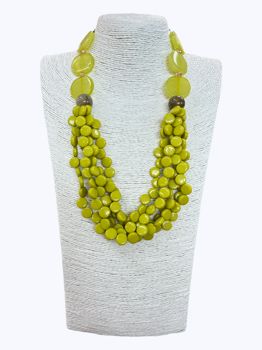 N5251 | Acrylic Layered Bead Necklace | NK26208