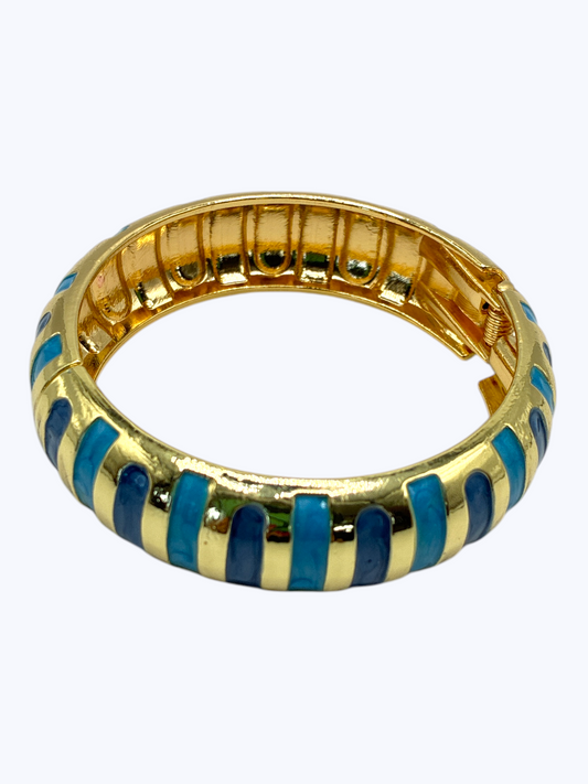 B0503 | Enamel Stripe Hinged Bracelet | BR26158