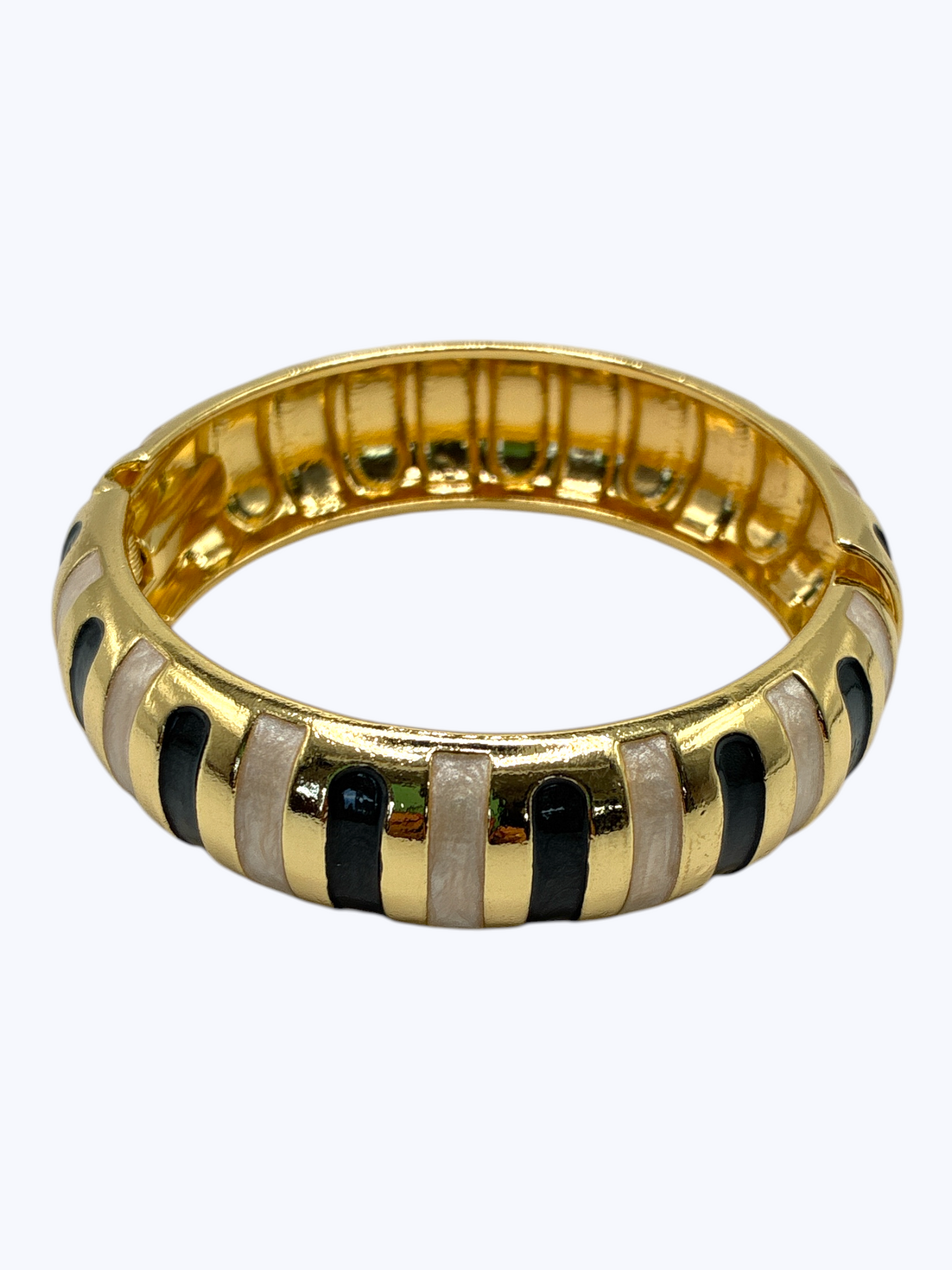 B0503 | Enamel Stripe Hinged Bracelet | BR26158