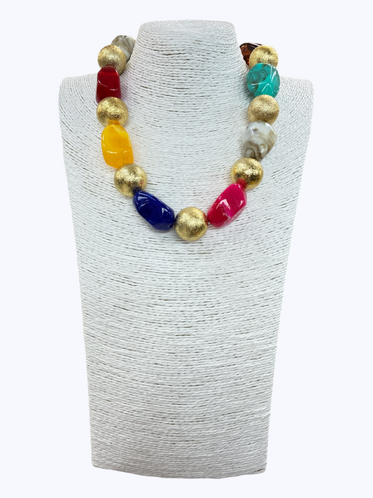 N5242 | Playful Mixed Bead Necklace | KS2209