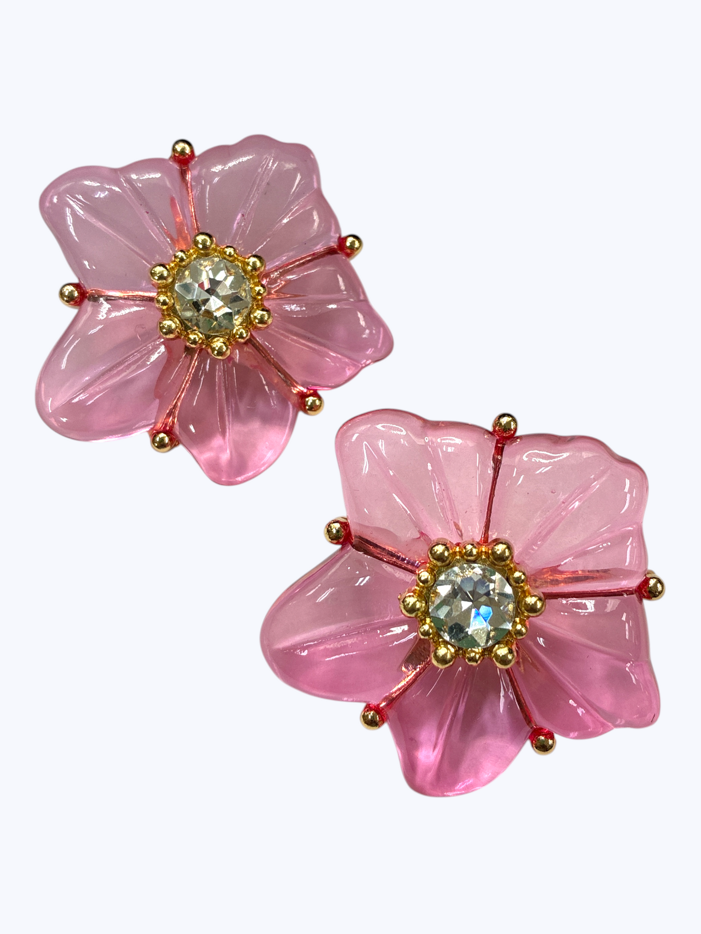 E2472 | Crystal Center Flower Earrings | KE1133
