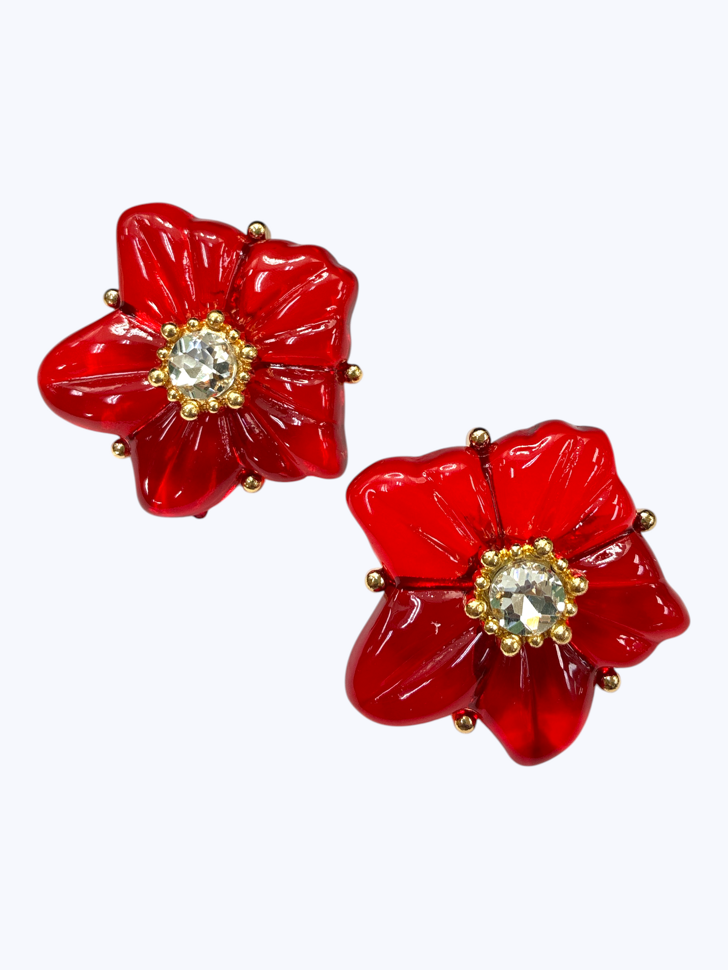 E2472 | Crystal Center Flower Earrings | KE1133