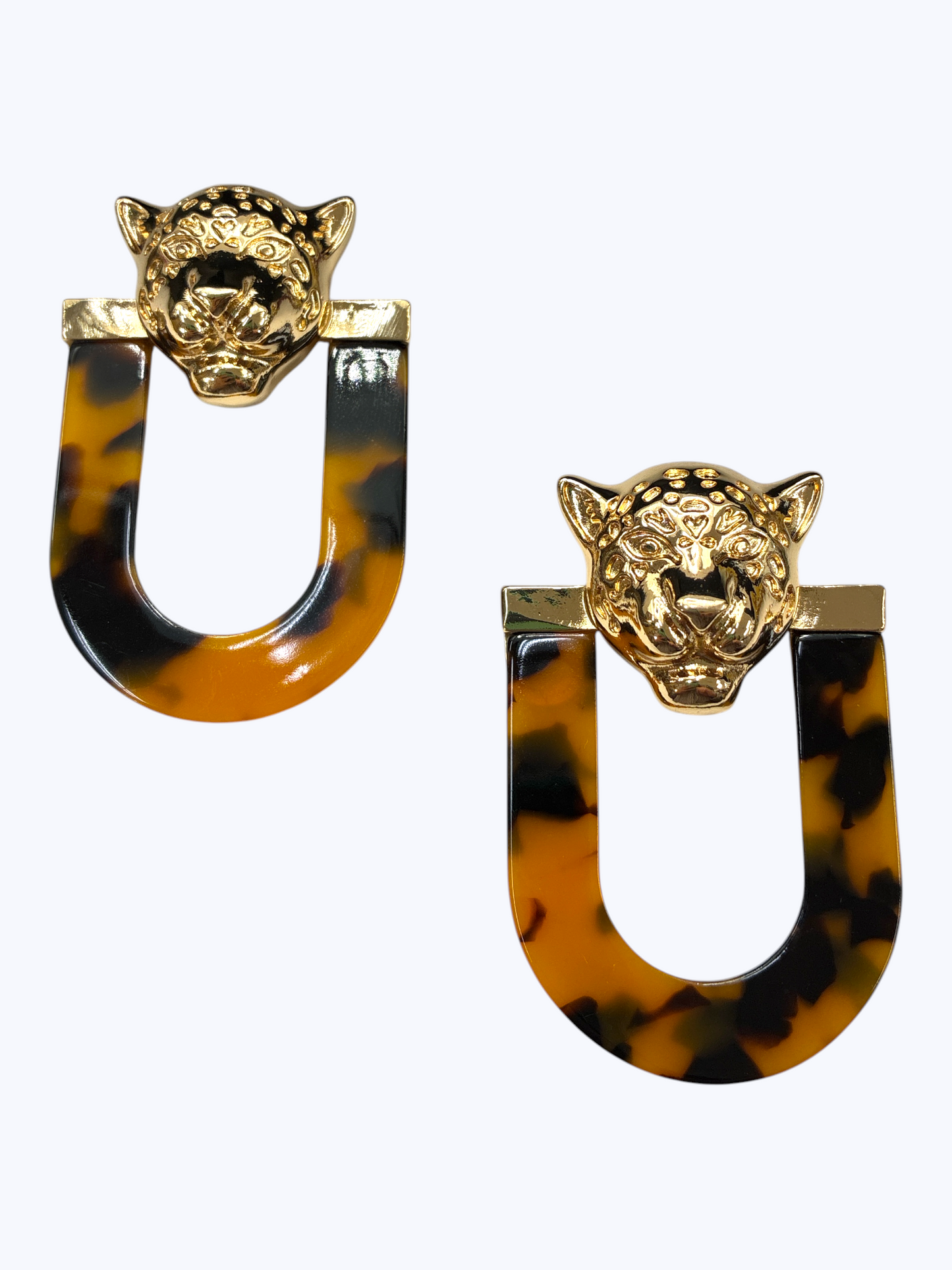 E2475 | Leopard U-Shaped Acrylic Earrings | KE1156