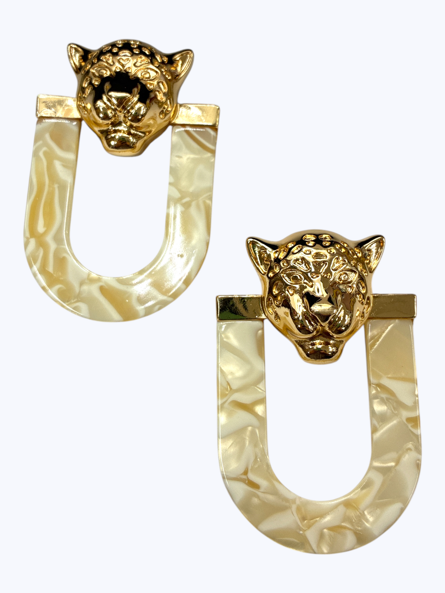 E2475 | Leopard U-Shaped Acrylic Earrings | KE1156