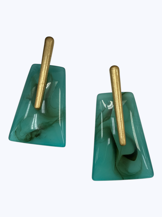 E2476 | Acrylic Trapezoid Drop Earrings | KE1168