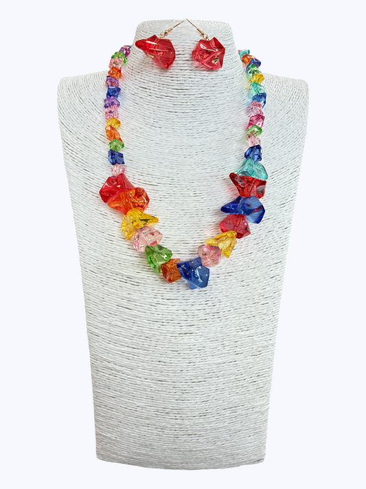 N5245 | Abstract Acrylic Bead Necklace Set | KS2257