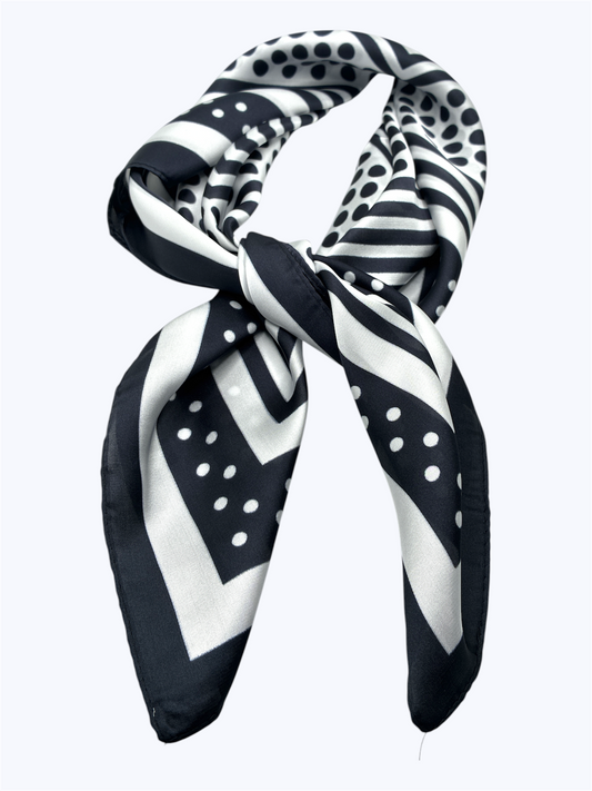 SS | Stripe and Dot Print Scarf | BSS26113