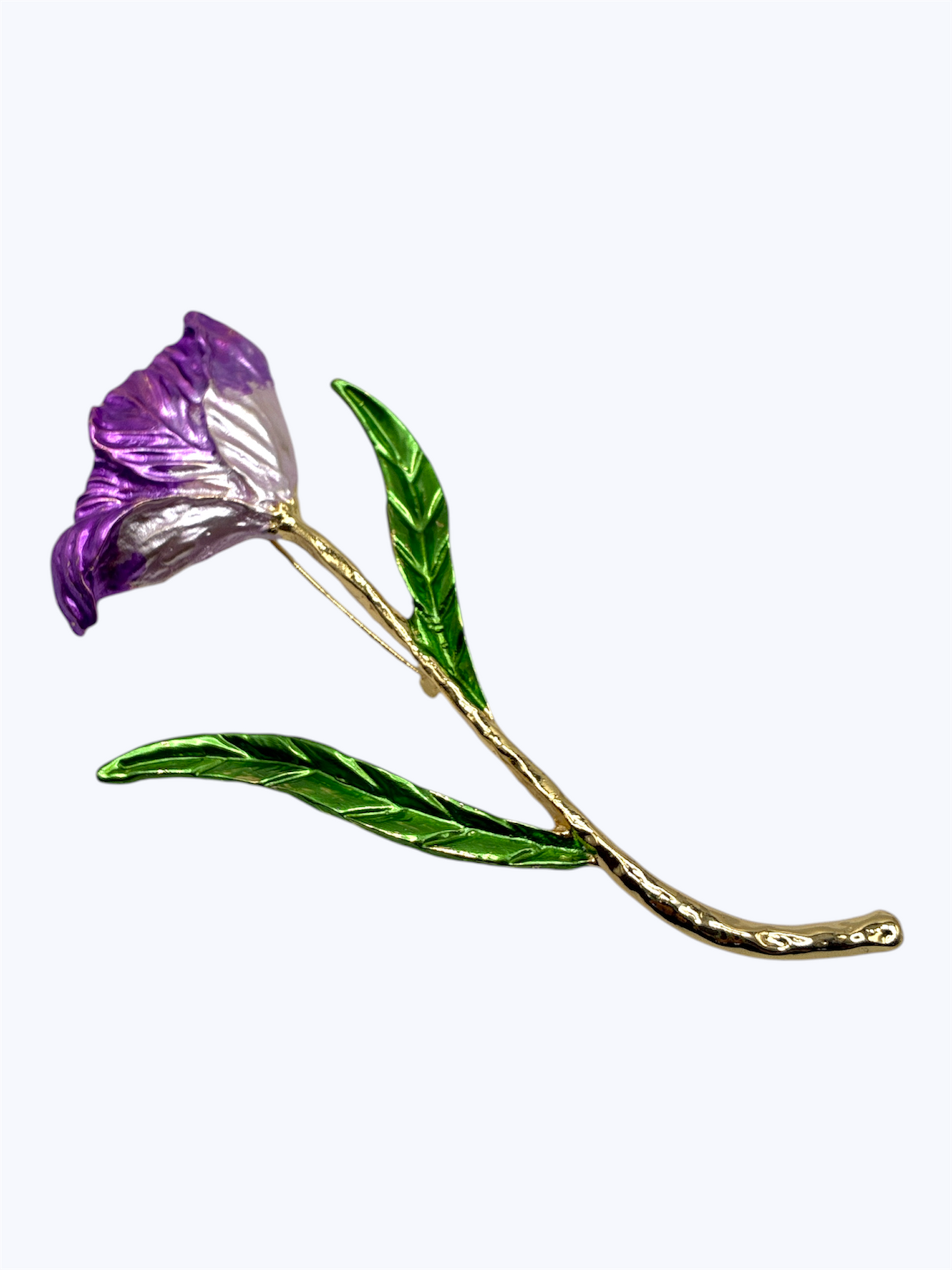 BR0457 | Enamel Flower Stem Brooch | KP2220