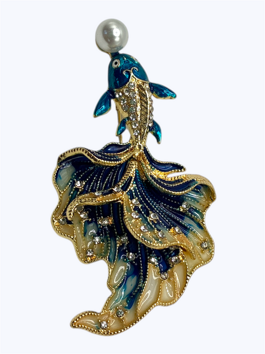 BR0453 | Crystal Betta Fish Brooch | KP2190