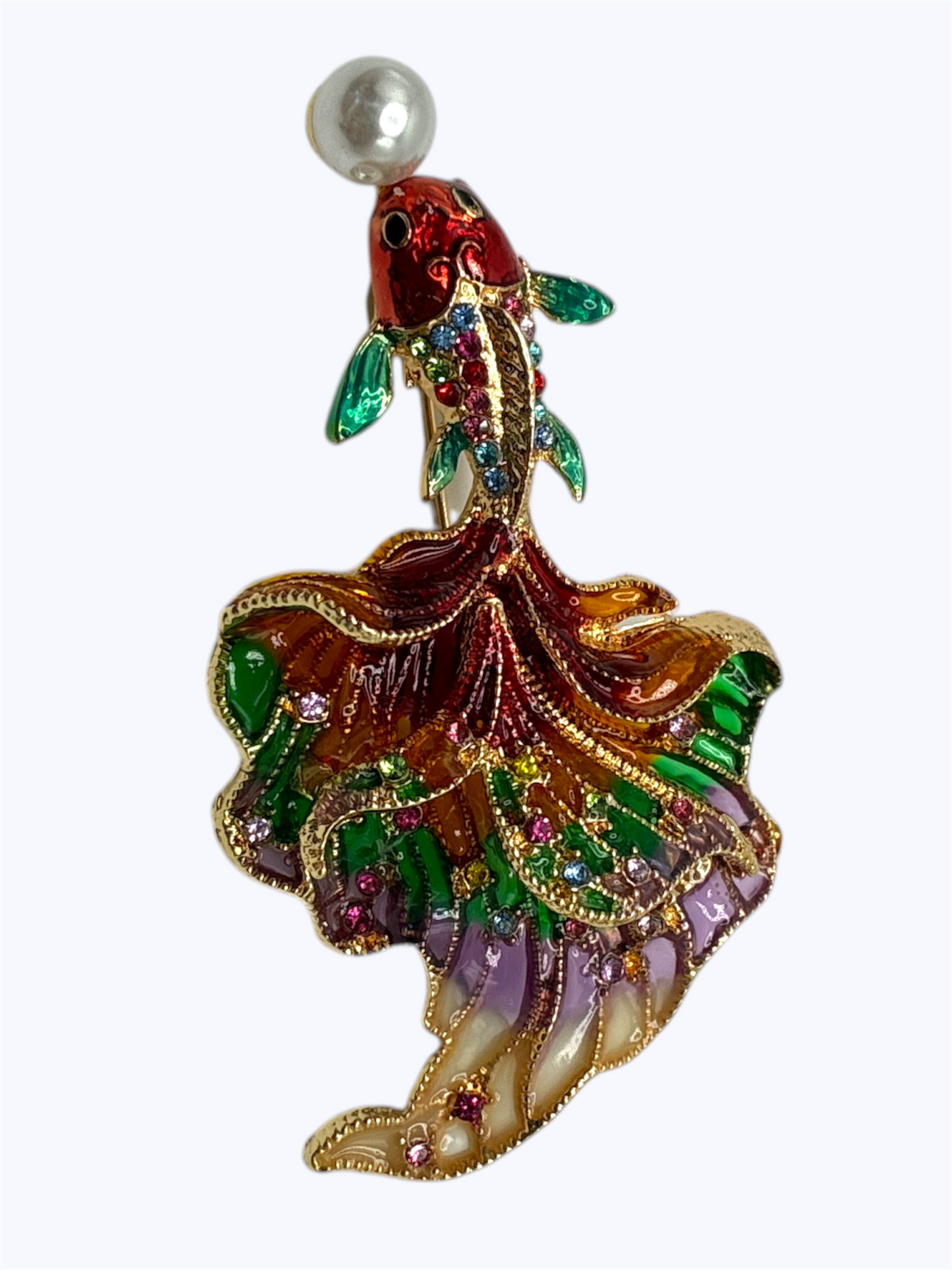 BR0453 | Crystal Betta Fish Brooch | KP2190