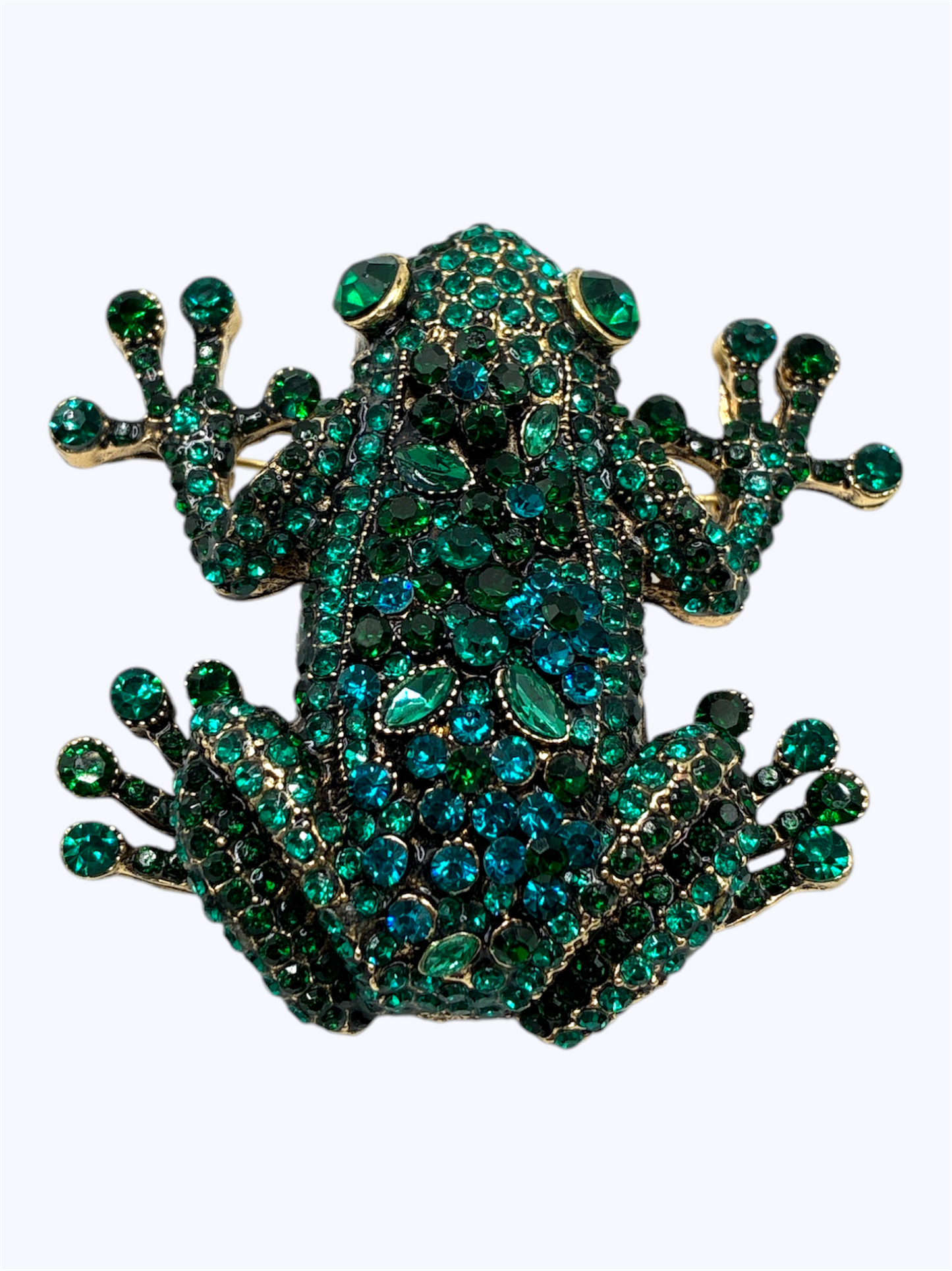 BR0452 | Jeweled Frog Accent Brooch | KP2169