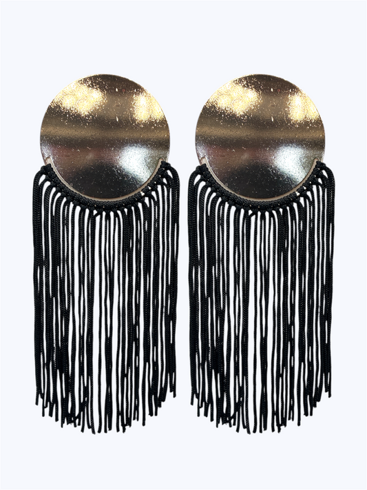E2467 | Sculpted Crystal Tassel Earrings | 78E5369