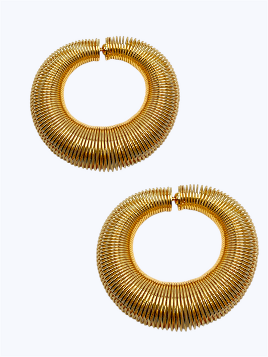 E2481 | Oversized Ribbed Hoop Earrings | KE1210