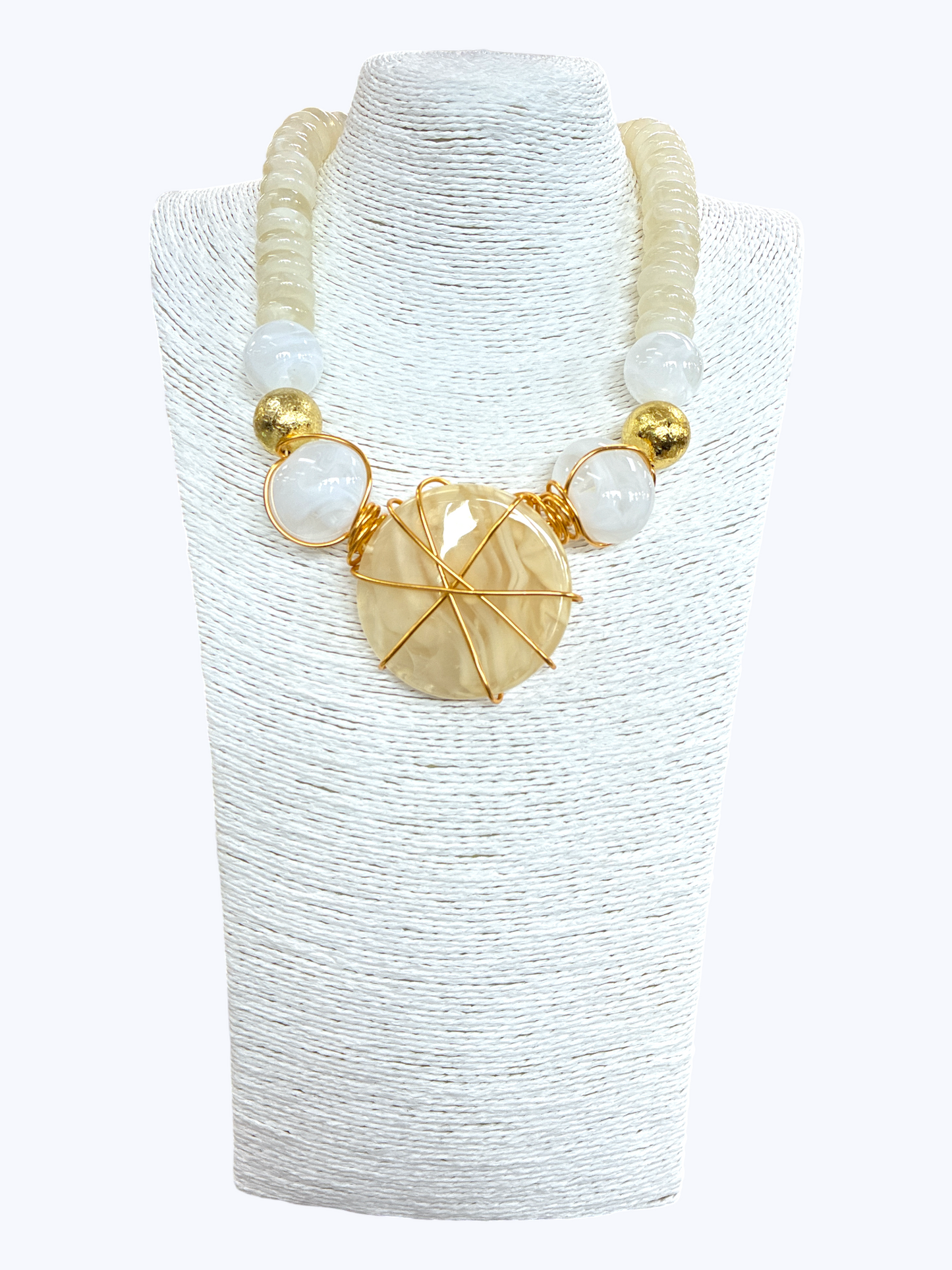 N5261 | Textured Bead Pendant Necklace | KS2210