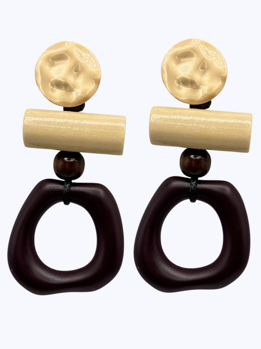 E2505 | Geometric Resin Accent Earrings | KE1097