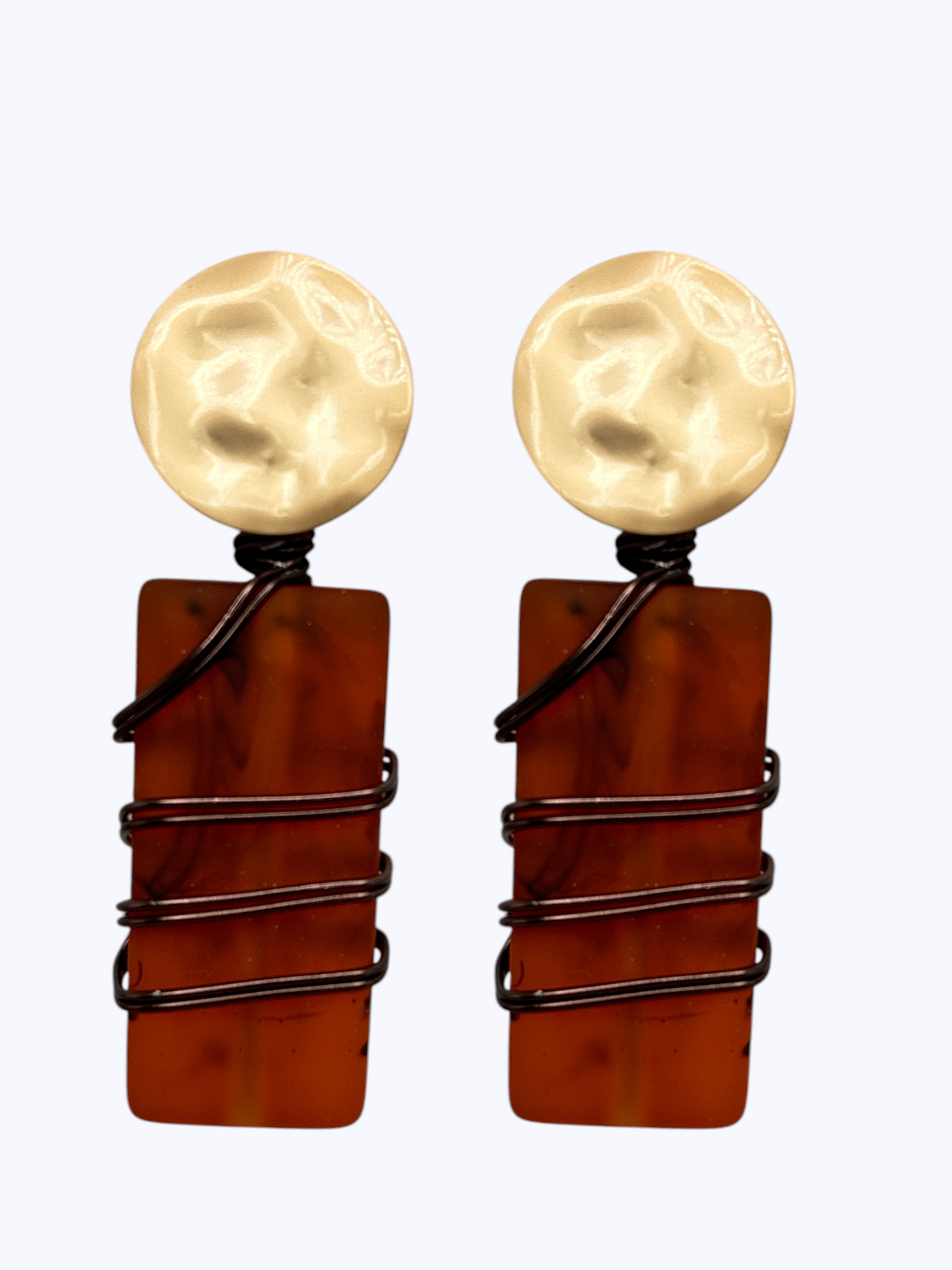 E2504 | Rectangle Wire Wrapped Earrings | KE1095