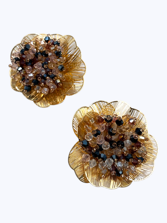 E2518 | Beaded Flower Earrings | KE2970
