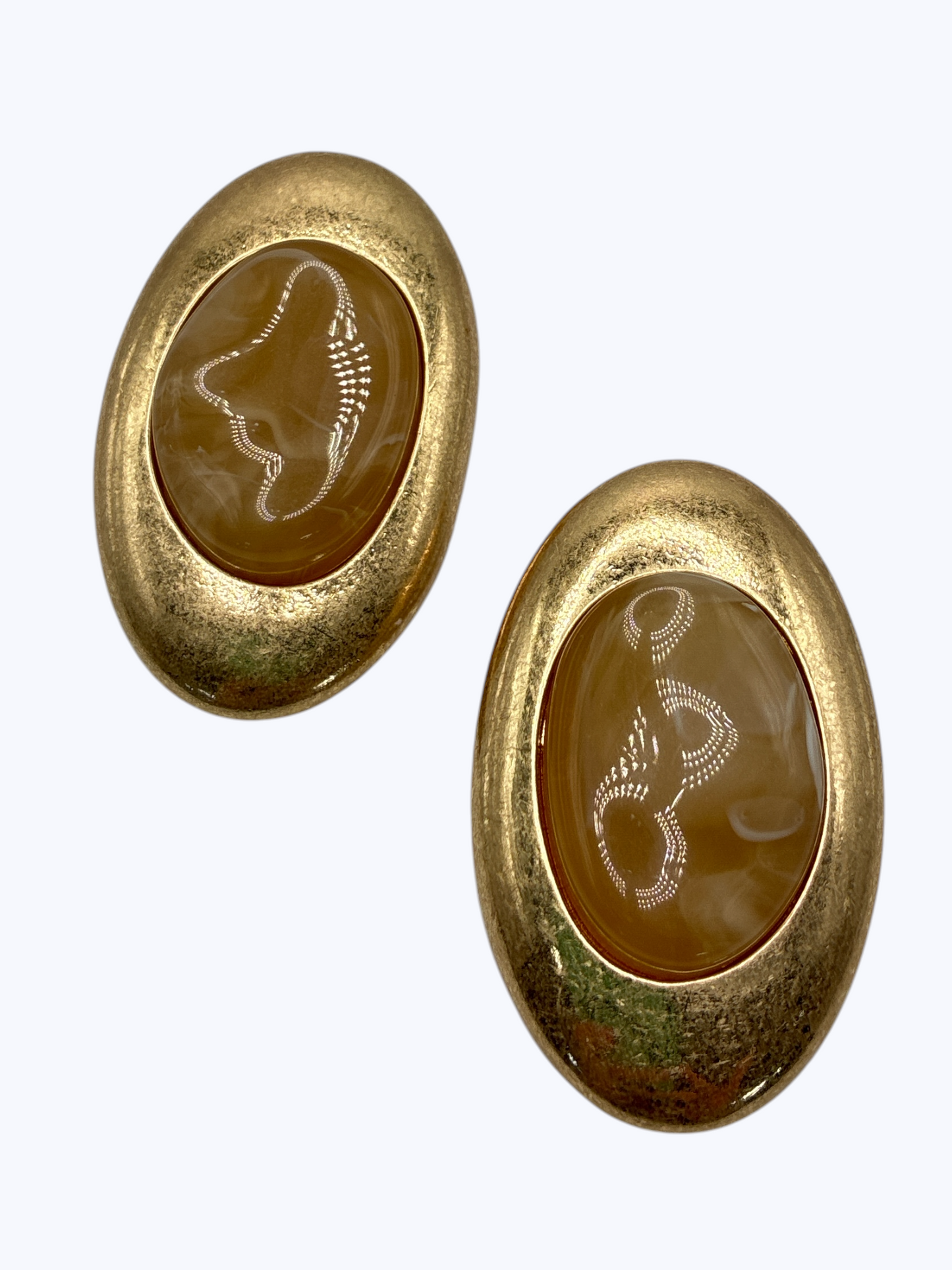 E2513 | Marbled Oval Stud Earrings | KE1146