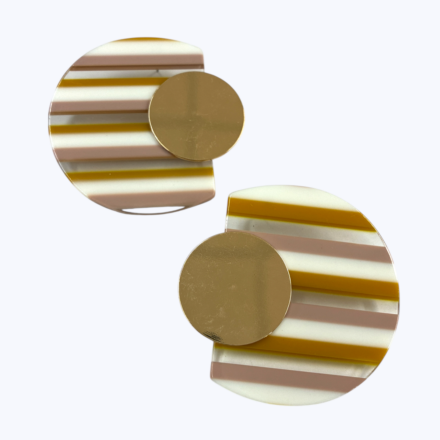 E2494 | Striped Geometric Drop Earrings | 25E7010