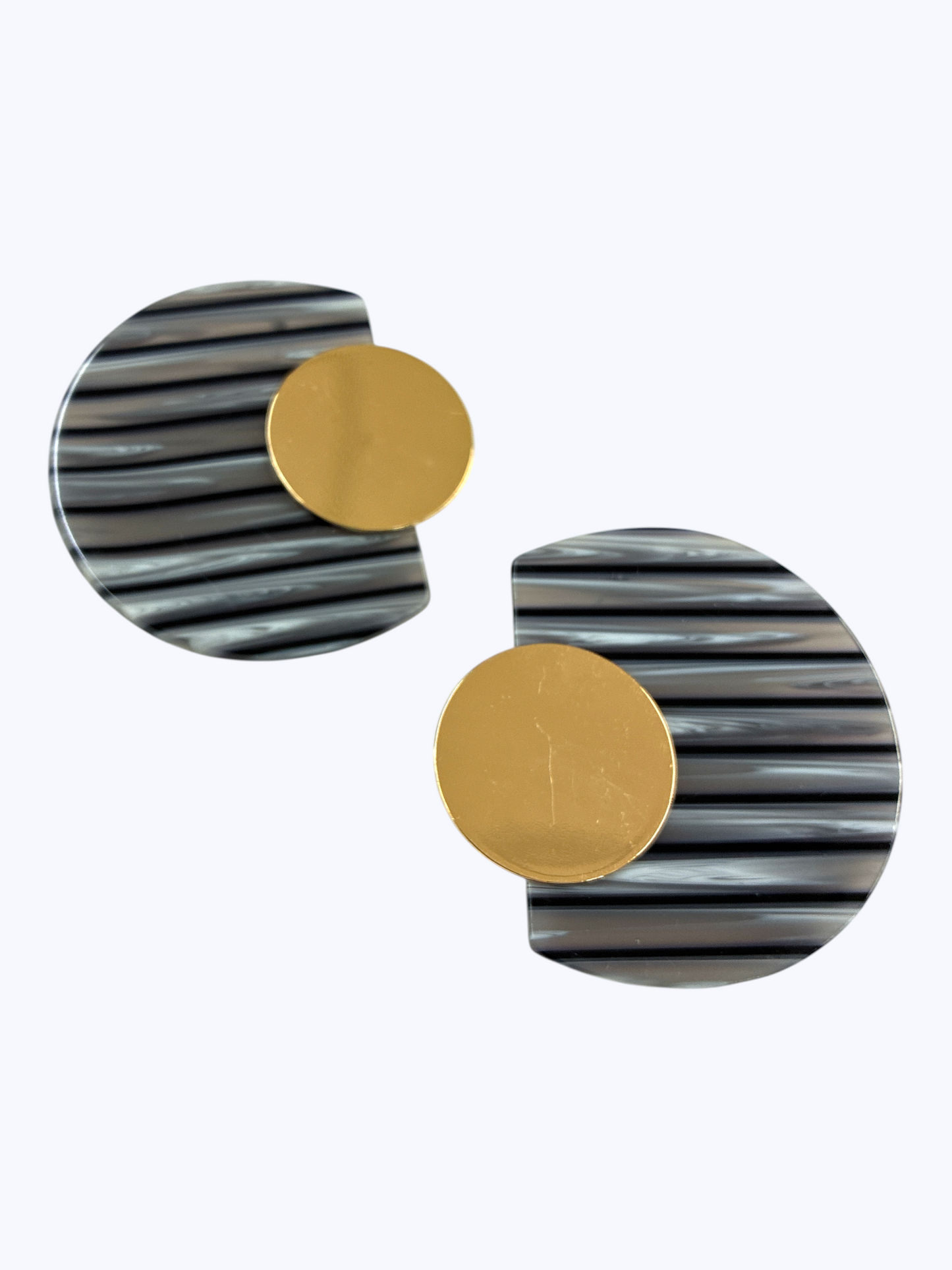 E2494 | Striped Geometric Drop Earrings | 25E7010