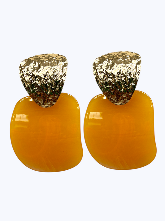 E2511 | Hammered Metal Abstract Earrings | KE1112