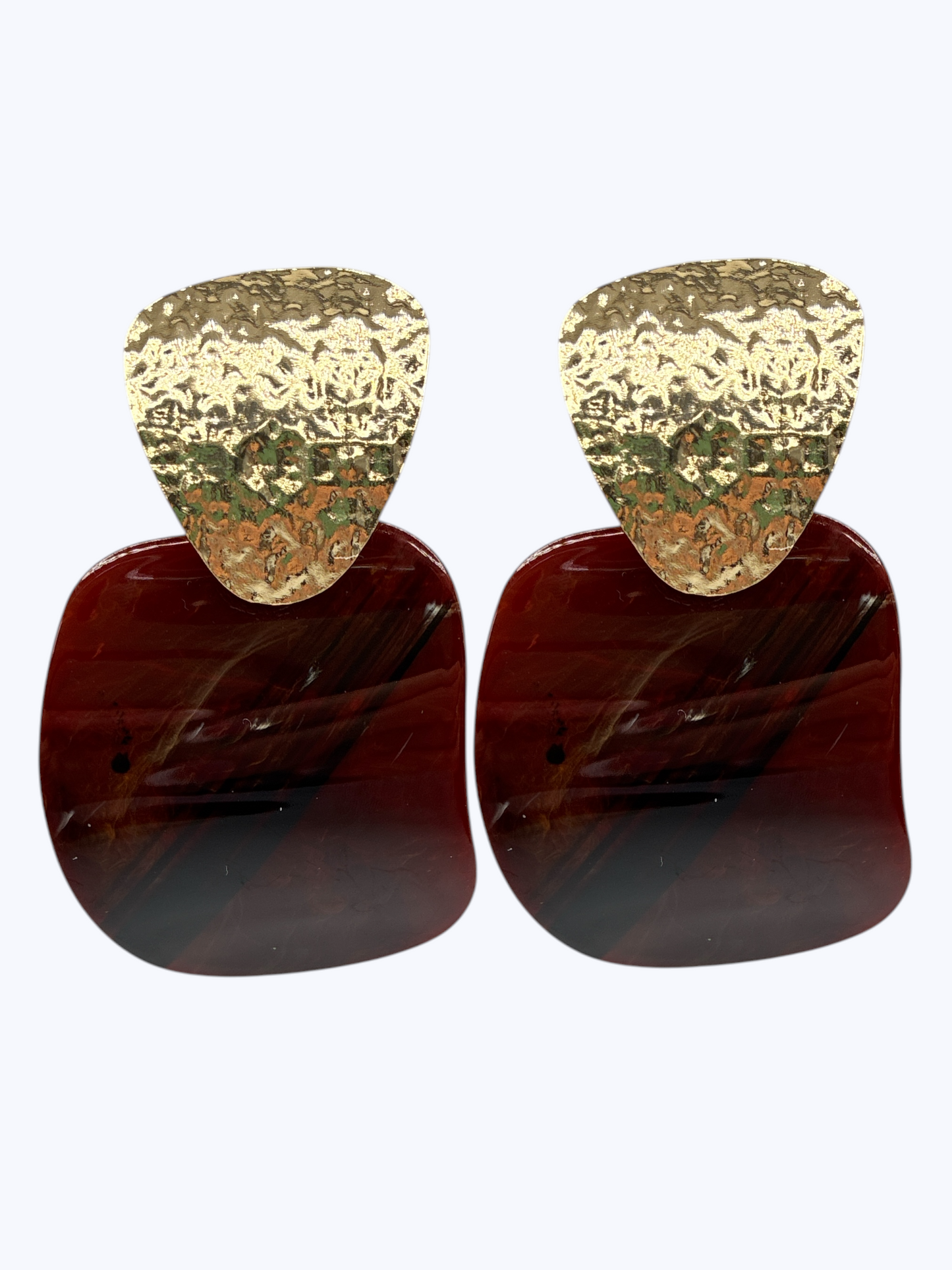 E2511 | Hammered Metal Abstract Earrings | KE1112