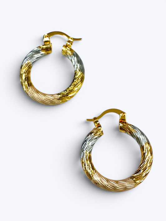 E2215 | Classic Twisted Hoop Earrings | KE2853