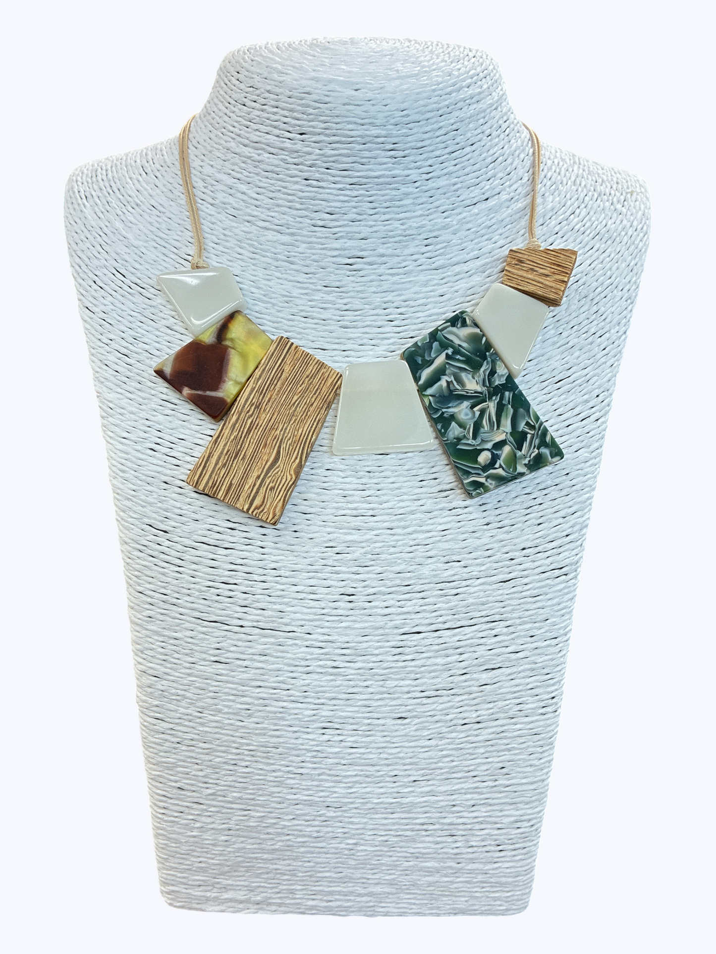 N5217 | Modern Acrylic Wooden Necklace | NK26182
