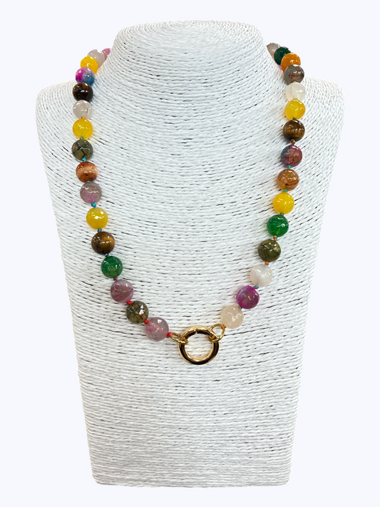 SB-SSN Selenite Multi Natural Stone Necklace