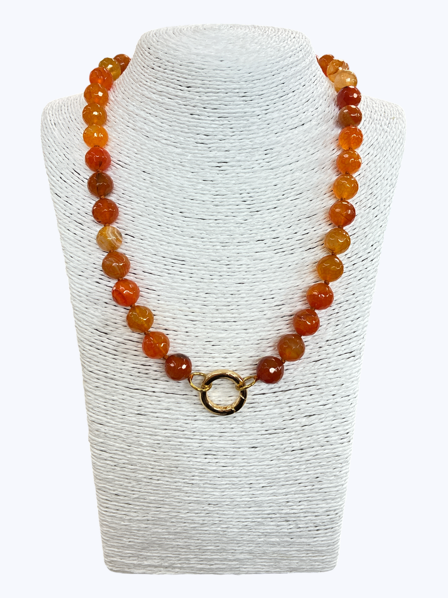 SB-SSN Orange Calcite Natural Stone Necklace